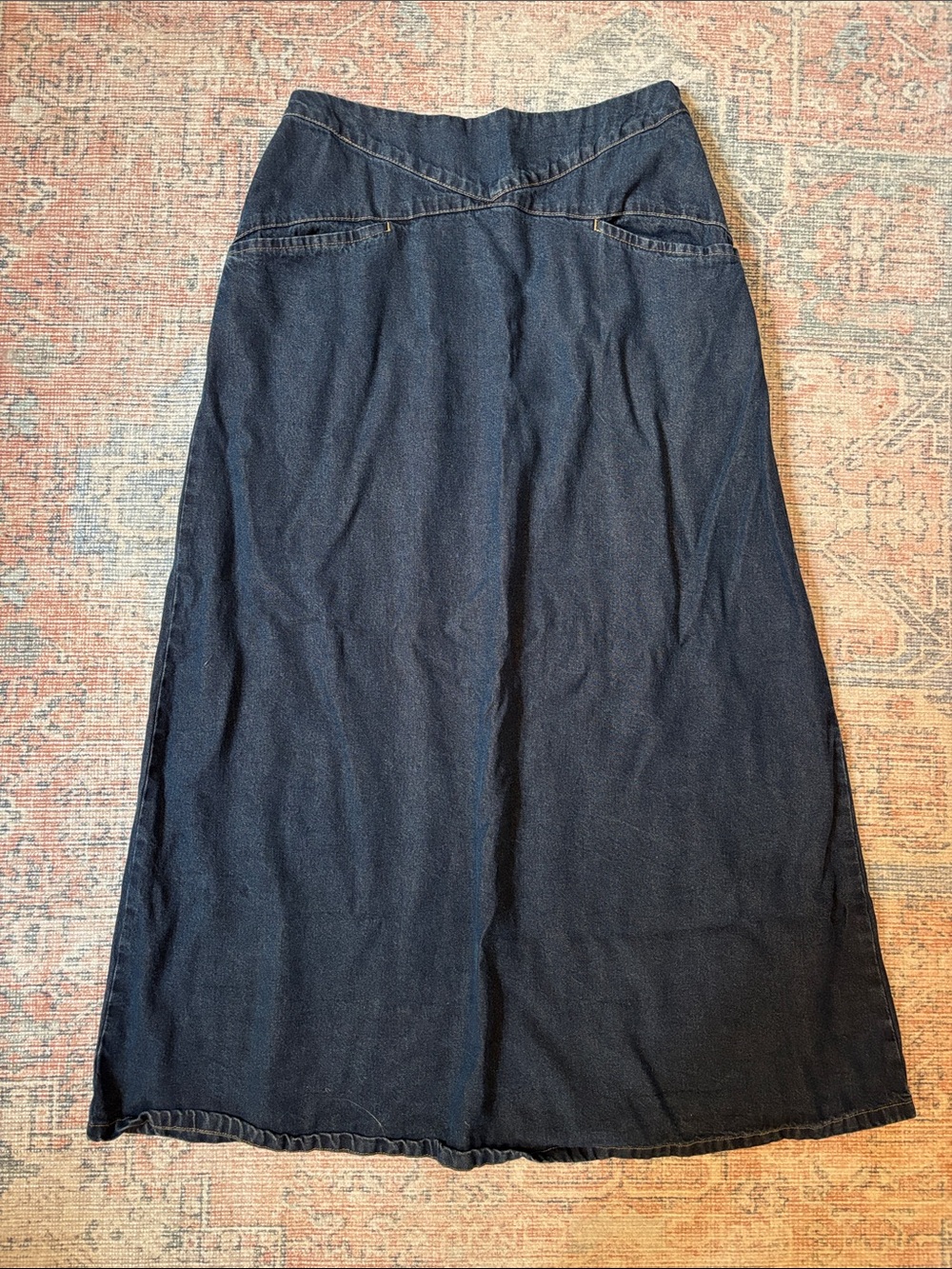 tsd two star dog Classic Dark Blue Denim Maxi Skirt Size Medium